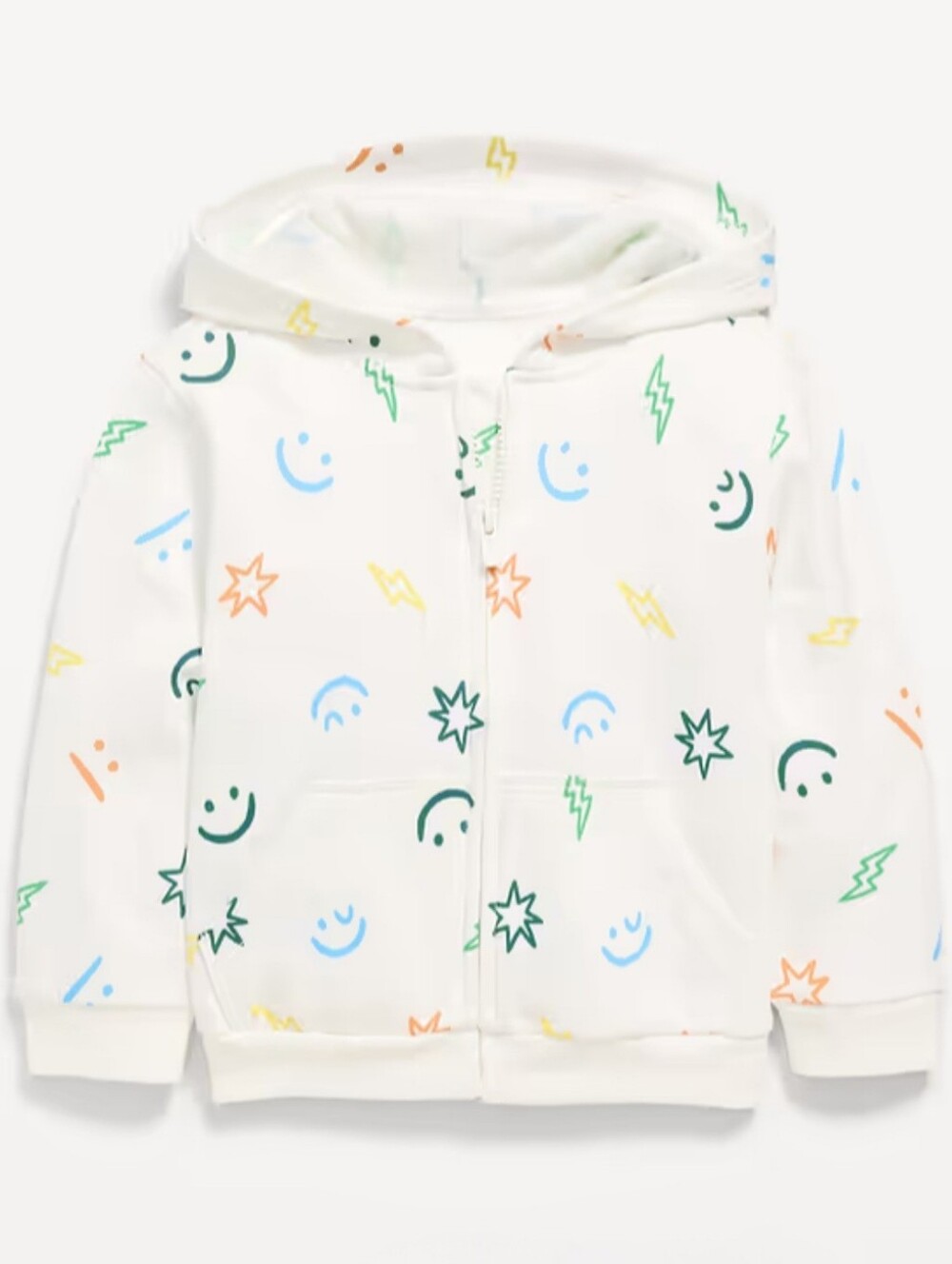 Old Navy Smile Favorite Fleece Unisex Zip Hoodie Cream 18 - 24 M